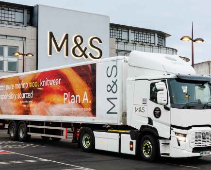 Marks & Spencer adds 85 low-emission vehicles, including electric HGVs, to support its Net Zero goals.