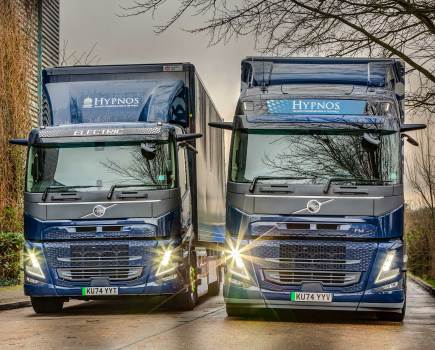 DFDS and Hypnos Beds add Volvo FM Electrics to their fleet for sustainable transport.