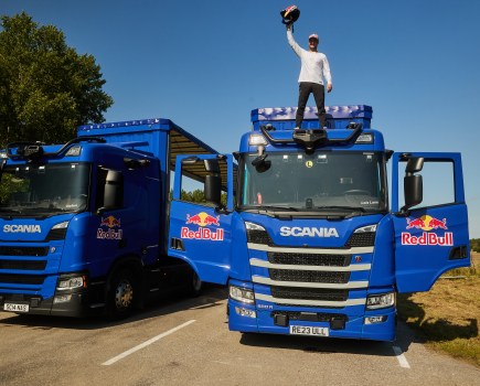 Scania autonomous trucks used in Matt Jones’ world-first stunt