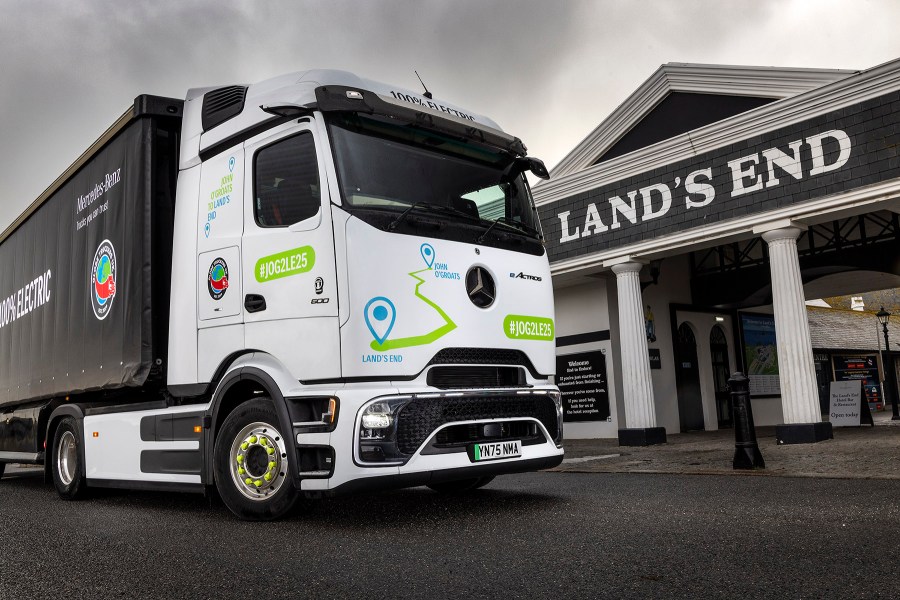 eActros 600 completes first electric John O’Groats to Land’s End run