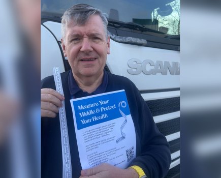 Chippenham Pit Stop health campaign urges UK truck drivers to measure waist size to protect their health