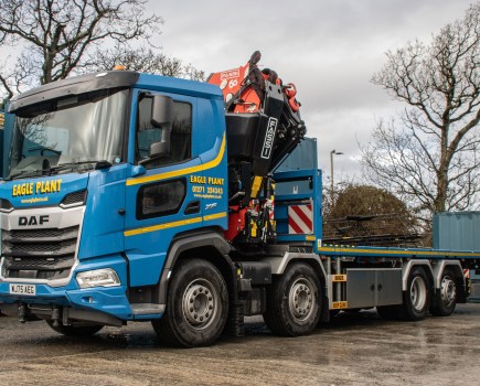 Eagle Plant Hire fleet expansion with DAF XF 8x2 crane trucks and plant beavertails