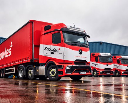 Knowles Logistics Mercedes-Benz Actros tractor units with ProCabin Big cab on UK roads