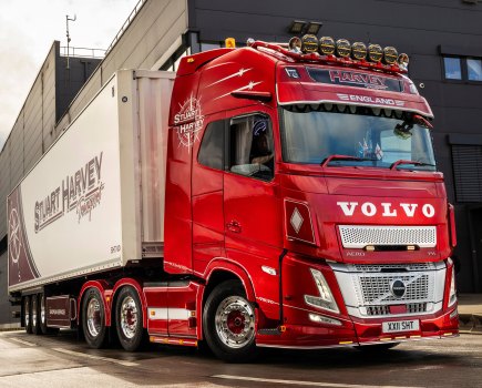 Volvo FH Aero 500 Globetrotter XXL tractor unit delivered to Stuart Harvey Transport for UK and European haulage operations.