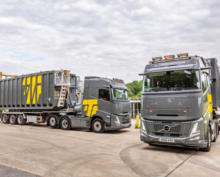 Two Volvo FH Aero 500 6x2 tractor units join the Terratank fleet for nationwide transport of modular liquid storage tanks.
