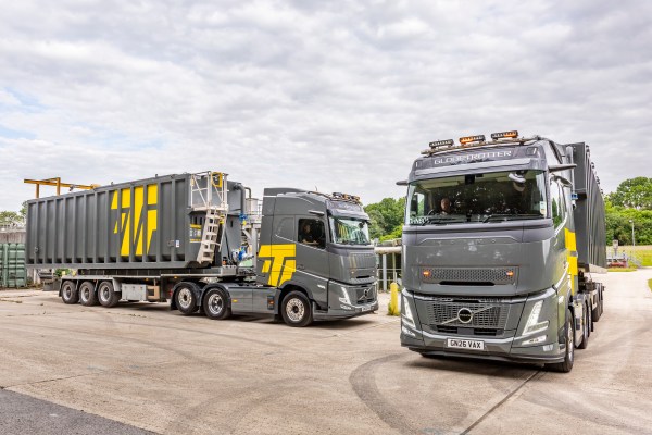Two Volvo FH Aero 500 6x2 tractor units join the Terratank fleet for nationwide transport of modular liquid storage tanks.