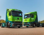 Ten Mercedes-Benz eActros 600 electric tractor units supplied by Rygor Auto join the Wren Kitchens delivery fleet.