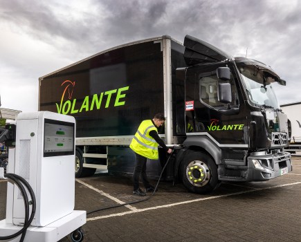 Renault Trucks diesel and electric commercial vehicles supplied by Vertellus to Volante and John Palmer Carpets.