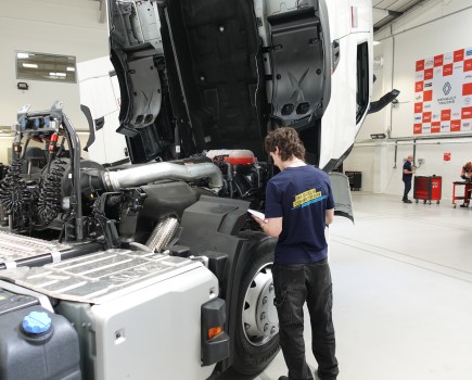 IMI Heavy Vehicle Technology Skills Competition finalists after qualifying event at Renault Trucks UK Training Centre in Leicester.