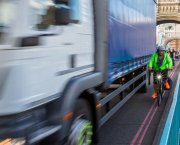 Lorry HGV overtaking bicycle