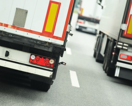 HGVs queue on the M20 under Operation Brock as Logistics UK calls for a permanent solution to border congestion.